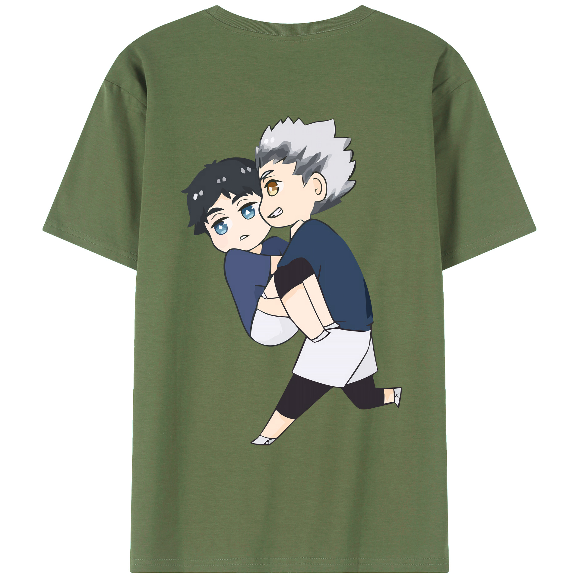 （画像用） ハイキュー!! Haikyu!! 綿100％ メンズ半袖Tシャツ（バックプリント） 通気性